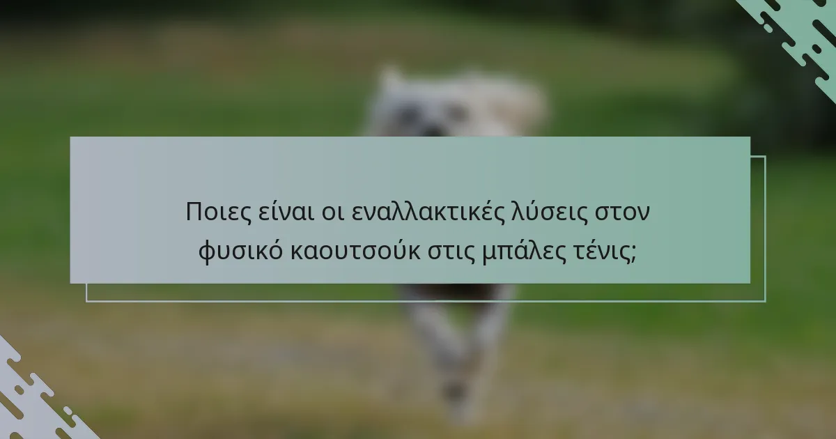 Ποιες είναι οι εναλλακτικές λύσεις στον φυσικό καουτσούκ στις μπάλες τένις;
