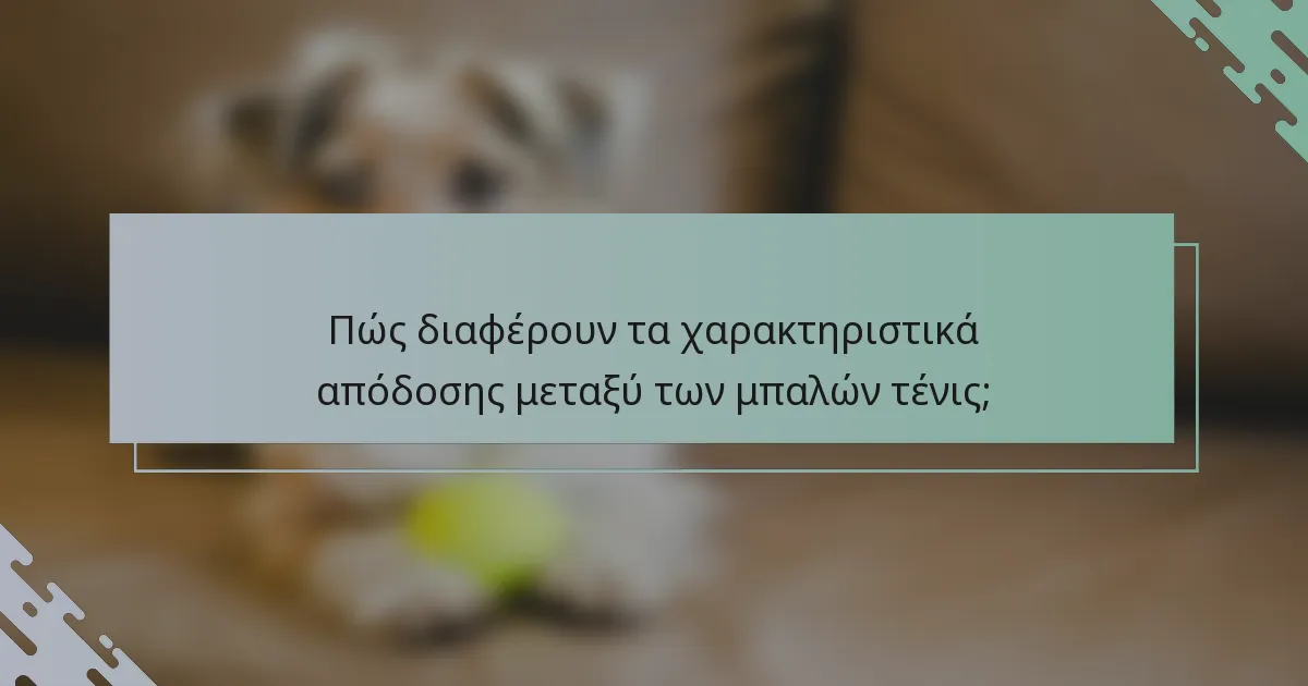 Πώς διαφέρουν τα χαρακτηριστικά απόδοσης μεταξύ των μπαλών τένις;